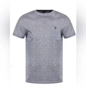 TED BAKER Gray Speckled Short Sleeve T-shirt Men's Sz 6=2XL US 100% Cotton NWOT